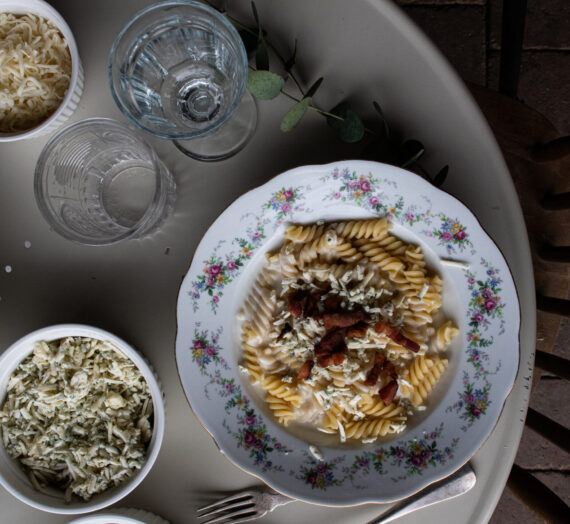 Fusilli se slaninou a nivou
